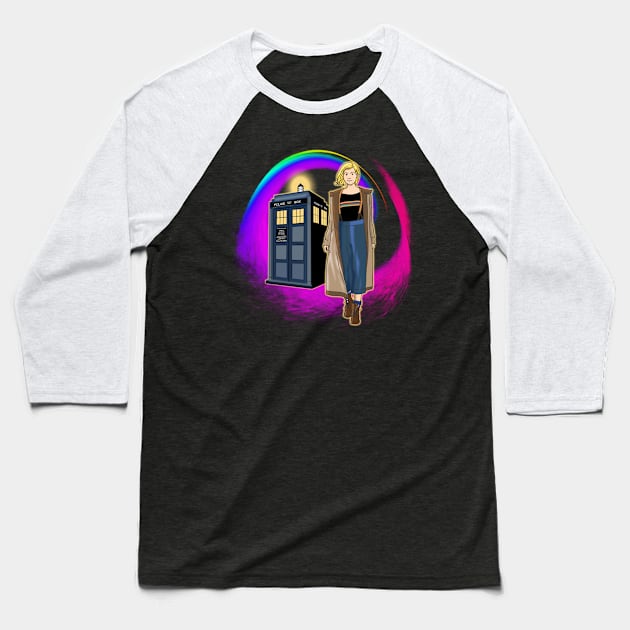 THE DOCTOR IS COMING... Baseball T-Shirt by KARMADESIGNER T-SHIRT SHOP